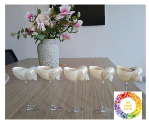 Vaso Decorativo de Vidrio Hecho a Mano de Primera Calidad con Diseño de Concha Marina para el Hogar, Cocina, Comedor y Distribución Minorista - Product Image 3
