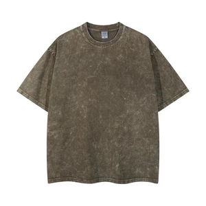 Acid Wash T-Shirt for Men 100% Cotton Knitted Fabric Blank Design Eco-Friendly Breathable Oversized Fit O-Neck Silk Screen - Product Image 5
