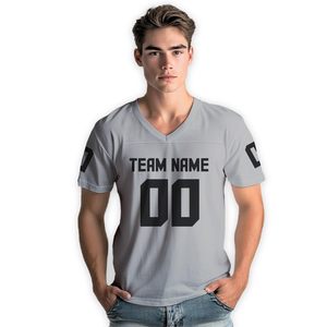 Camiseta de Fútbol Americano Personalizada Unisex con Cuello en V, Manga Corta, Transpirable, Antibacteriana, con Impresión por Transferencia de Calor - Product Image 5
