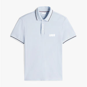 Polo de punto piqué de alta calidad, corte ajustado, para hombre, elástico, de algodón premium, informal, con logotipo bordado personalizado. - Product Image 6