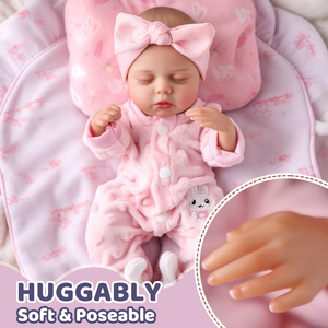 Poupées reborn en vinyle intégral Babeside de 12 pouces, <span class=keywords><strong>Lucy</strong></span>, bébé nouveau-né endormi réaliste, cadeau, vente en gros, livraison rapide - Product Image 2