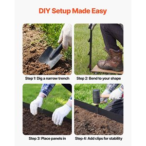 Bordatura per Giardino in Acciaio Zincato Resistente, Confezione da 10, 40 x 4,5 Pollici, Bordatura Metallica con 11 Clip di Montaggio, Bordatori Manuali - Product Image 5