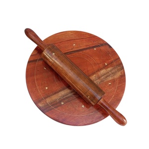 Rouleau à pâtisserie en bois naturel avec planche à pâtisserie pour la pâte à pâtisserie, le pain, les biscuits, la pizza, le roti, le chapati et la préparation de plats faits maison - Product Image 5