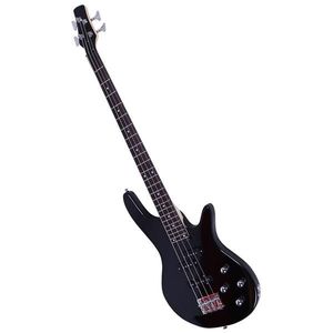 Guitare basse IB noire élégante avec câble d'alimentation et clé à molette, accessoires exquis inclus - Product Image 4