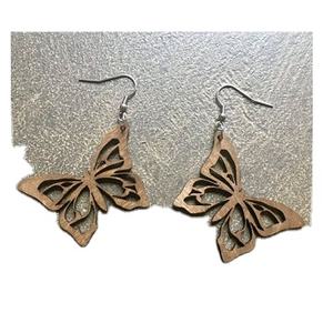 Boucles d'oreilles en bois en forme de papillon irrégulier boucles d'oreilles clé de sol mode tempérament femmes longues boucles d'oreilles au meilleur prix - Product Image 1