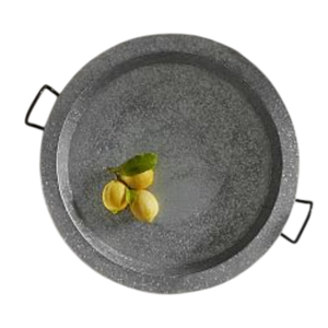 Set of 3 Round <b>Black</b> Galvanized Metal Eco-Friendly Dishwasher Safe <b>Serving</b> <b>Trays</b> Brass Handles Nesting Design for Home Party Use - Product Image 5