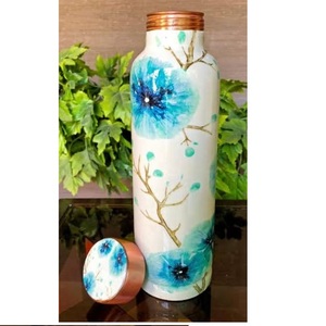 Botella de Agua de Cobre Puro Hecha a Mano en India, de la Mejor Calidad, para Gimnasio, Hogar u Oficina, Botella de Cobre Sólido Impresa - Product Image 4