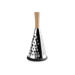 Grattugia Conica in Acciaio Inossidabile con Manico in Legno, Utensile per Grattugiare Formaggio - Product Image 1