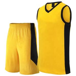Kit de maillot de basket-ball personnalisable vêtements de sport anti-rides avec motif solide style décontracté sublimation à la demande - Product Image 1