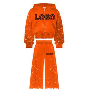 Chándal de Alta Calidad con Pedrería y Lavado Ácido, Precio Económico, Fabricante Pakistaní, Estampado Puff - Product Image 3