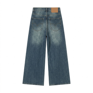 Jean baggy vintage à jambe large pour homme, style streetwear, coupe droite, en denim, taille personnalisée, grande taille, pantalon de haute qualité - Product Image 2