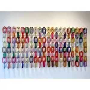 Escultura Artística de Resina con Eslabones Circulares en Multicolor, Pieza Decorativa de Moda para la Decoración del Hogar - Product Image 1