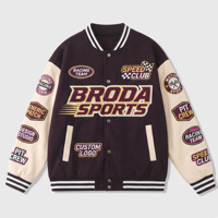 Veste de course vintage sur mesure OEM, en coton, style bomber, grande taille, respirante, été/hiver, qualité supérieure, style NASCAR F1