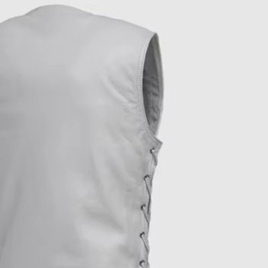 Gilet de motard en cuir véritable de qualité professionnelle, sans manches, vêtements de moto, fabrication OEM - Product Image 5