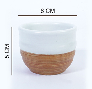 White Terracotta Ceramic Tea <b>Cup</b> 6x5cm Solid Minimalist <b>Reusable</b> BPA Free Dishwasher Microwave Safe Restaurant Hotel Cafe - Product Image 4