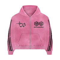 Survêtement vintage délavé à l'acide |   Sweat-shirt à capuche zippé patchwork et pantalon de survêtement évasé |   OEM personnalisé