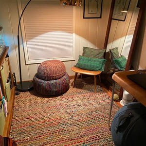 Bohemian Striped Jute Area <b>Rug</b> Rectangle Flat Weave Handcrafted Eco Friendly Living Room Use - Product Image 2