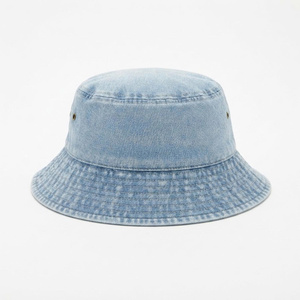 Sombrero de Pescador Unisex de Mezclilla 100% Algodón Lavado para Exteriores, con Logotipo Bordado Personalizado, Plegable, para Playa y Verano, con Cordón Ajustable - Product Image 1