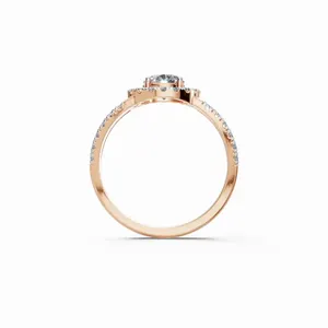 Anillo de Diamantes Cultivados en Laboratorio con Diseño de Halo Celestial, Juego de 47 Piezas, Corte Brillante Redondo, Oro Rosa de 18K, Lujoso, para Mujer, Certificado IGI - Product Image 3