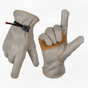 Soft Grain Leather Mechanic <b>Gloves</b> Adjustable Wrist Strap Reinforced Work Safety <b>Gloves</b> Durable Driver <b>Gloves</b> USA - Product Image 1