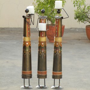 Bougeoir en métal fait à la main en fer peint à la main pour décoration de vacances à la maison-pour Noël Pâques Anniversaire - Product Image 1