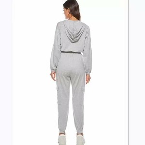 Custom Made Women Hooded Tracksuit Slim Fit 2 Piece Set Winter Fleece Tracksuit Set Eco-Friendly 100% Cotton Fleece OEM Service - Product Image 2