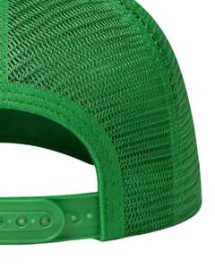 Casquette de baseball verte personnalisable, style camionneur, avec dos en maille respirante, réglable à fermeture snapback, unie, vierge, pour logo personnalisé, décontractée pour l'extérieur - Product Image 5