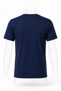 T-shirt à manches courtes bleu marine pour homme, coupe classique, col rond, logo sur le devant, tissu épais, streetwear, haut décontracté - Product Image 2