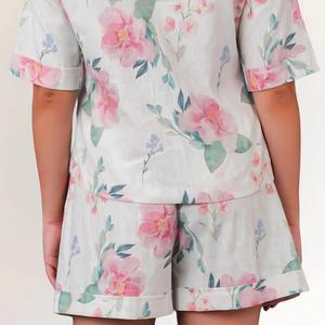 ชุดนอนผ้าฝ้ายลายดอกไม้แบบเป็นมิตรต่อสิ่งแวดล้อมสำหรับผู้หญิง ผลิตในอินเดีย ชุดเสื้อและกางเกงขายาวน้ำหนักเบา ราคาดีที่สุด - Product Image 6