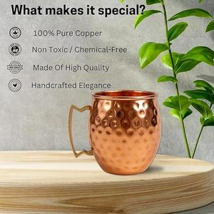 Luxury Copper Moscow Mule <b>Mugs</b> Designed For Elegant Beverage Service In Kitchen Bar And Festive Dining Gatherings - Product Image 3