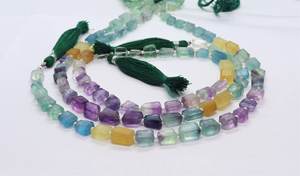 ลูกปัดฟลูออไรต์หลากสีทรงเหลี่ยมขนาด 7-7.5 มม. ลูกปัดพลอยฟลูออไรต์ขัดเงา 13 นิ้ว ลูกปัดฟลูออไรต์ทรงเหลี่ยมหลากสี - Product Image 4