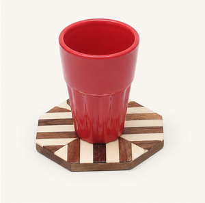 Handmade Octagonal Wooden Resin Coaster Set Modern Geometric Inlay <b>Cup</b> <b>Mats</b> For Coffee Tables Premium Heat-Resistant Tableware - Product Image 6