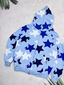 Sudadera con capucha unisex azul lisa con cremallera, corte oversize, forro polar casual, anti-bolitas, manga raglán, para invierno - Product Image 4