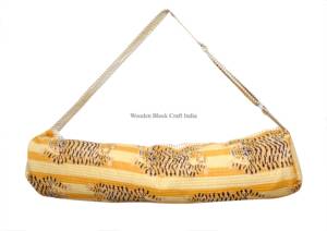 Bolsa de Transporte para Esterilla de Yoga de Algodón Acolchado Hecha a Mano en India, con Estampado Floral, Bolsa para Esterilla de Yoga de 3 mm de Grosor para Transportar Artículos Esenciales - Product Image 3