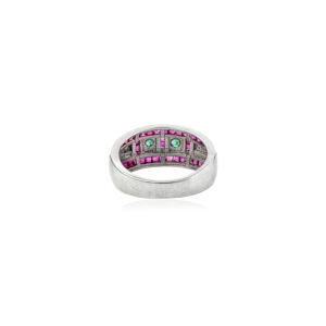 New S925 <b>Silver</b> Classic Dome Band <b>Ring</b> Natural <b>Emerald</b> & Ruby Wholesale Wedding Anniversary Gift Engagement Jewelry for Women - Product Image 6