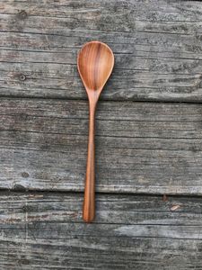 Cuchara de Madera Rústica Hecha a Mano, Cuchara de Cocina de Madera Natural, Utensilio de Cocina para Servir, Mezclar, Remover y Uso Tradicional en la Cocina - Product Image 5