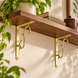 Soporte de Pared Decorativo SHUBHAM de Metal Dorado, 8 Pulgadas, Resistente, con Diseño de Espiral, para Muebles - Product Image 1
