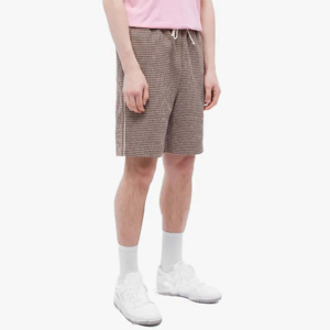 Pantalones Cortos Bermuda a Cuadros para Hombre, Cintura Media, con Cordón, Casuales, de Algodón Tejido - Product Image 2