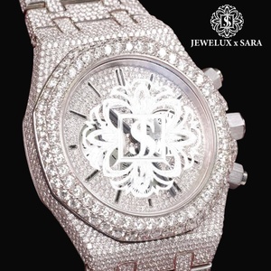 Reloj de Alta Calidad con Diamantes Moissanite con Baño de Oro de 18K para Uso Empresarial y de Moda, Disponible para Exportación - Product Image 1