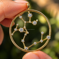 Pendentif Sagittaire Archange avec Diamant de Laboratoire, Breloque Zodiaque, Bijou Esprit de la Liberté, Cadeau Signe Astrologique de Novembre