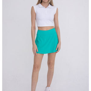 Fournisseur direct d'usine OEM, jupes de sport pour femmes de haute qualité, taille haute, mini, respirantes, antibactériennes, séchage rapide, professionnelles - Product Image 1