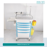 Chariot de médication infirmier en ABS de qualité supérieure avec bacs de rangement transparents, porte-étiquettes et 4 roulettes silencieuses pour une gestion précise en milieu hospitalier et pharmaceutique