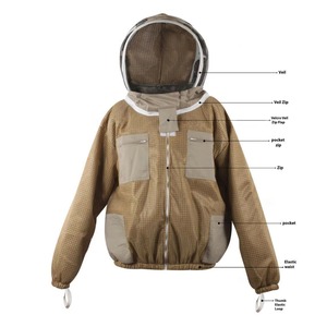Nuevo Traje Profesional Ventilado para Apicultura, Chaqueta de Apicultor con Guantes de Cuero, Color Café - Product Image 2