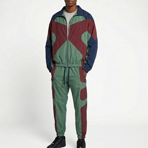 Men Color Block Tracksuit Set Full Sleeve Turn <b>Down</b> Collar Streetwear Jogger <b>Pants</b> Polyester Cotton Sportswear - Product Image 5