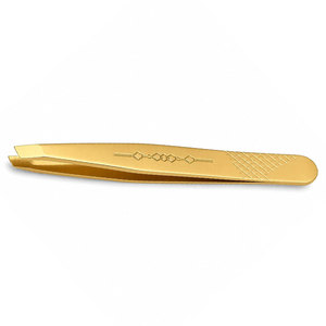 Pince à épiler de luxe plaquée or à pointe fine, outil de toilettage de précision durable - Product Image 6