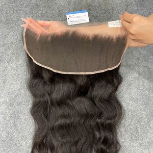 Pelucas de cabello humano con encaje frontal suizo HD y encaje frontal, cabello virgen, cierre de encaje, cabello liso, color natural humano. - Product Image 3