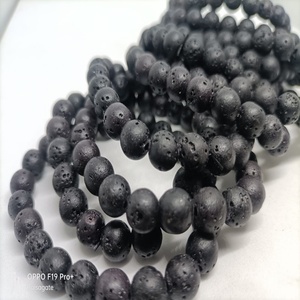 Bracelet en pierre de lave naturelle, bracelet en perles volcaniques noires, bracelet diffuseur d'huiles essentielles, bijoux en pierres précieuses faits à la main, vente en gros - Product Image 4