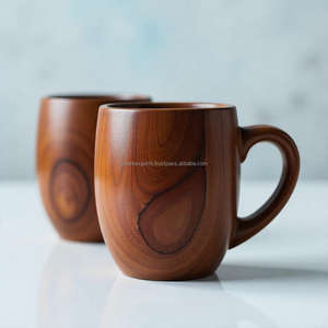 Handmade Wooden Cup and Mug <b>Set</b> Premium Eco-Friendly Natural Design Ideal for Coffee <b>Tea</b> and Everyday Drinkware Use - Product Image 3