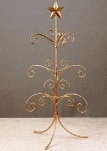 Golden Metal Christmas <b>Tree</b> Centerpiece with Star <b>Topper</b> for Holiday Decorations - Product Image 1