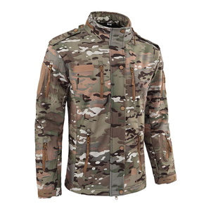 Winter Sports Outdoor <b>Men's</b> Soft Shell <b>Jackets</b> <b>Camo</b> Design Stand Collar Adjustable Velcro Cuff Rain Coat Softshell <b>Jackets</b> - Product Image 4